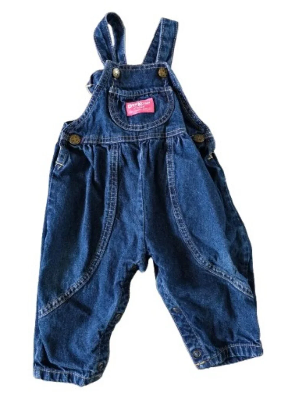 VTG Osh Kosh B'Gosh Denim Blue Kids Bubble Overalls - Classic Denim